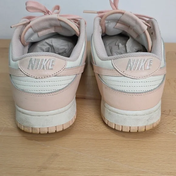 Nike-style Women's Dunk Low Top Sneakers in Light Pink and White Used Size 10 - Picture 5 of 12